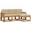 vidaXL Outdoor-Sofagarnitur 4 Stk. Natur und Beige Polyester