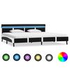 vidaXL Bettgestell mit LED Schwarz Kunstleder 180x200 cm