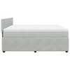 vidaXL Boxspringbett mit Matratze Hellgrau 180x200 cm Samt