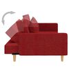 vidaXL Schlafsofa 2-Sitzer mit 2 Kissen Weinrot Stoff