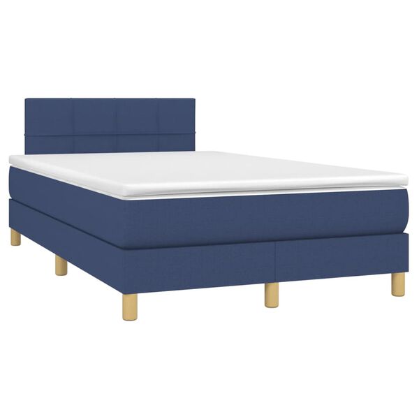 vidaXL Boxspringbett mit Matratze Blau 120x190 cm Stoff