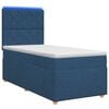 vidaXL Boxspringbett mit Matratze mit Kopfteil Blau 100 x 200 cm Stoff
