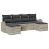 vidaXL Sofa Set mit Kissen mit Speicher 6 pcs Hellgrau Poly-Rattan