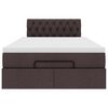 vidaXL Ottoman-Bett mit Matratze & LEDs Dunkelbraun 120x200 cm Stoff