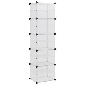 vidaXL Schuhregal Transparent 44x31,5x153,5 cm PP