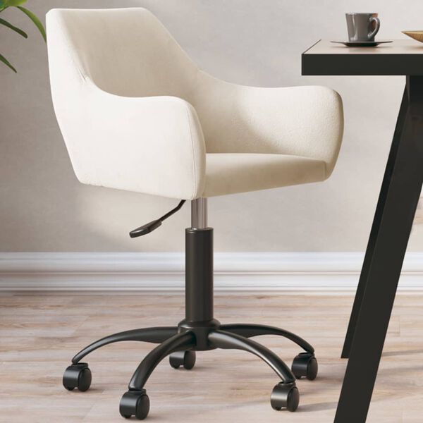 vidaXL Esszimmerstuhl Drehbar Creme Samt