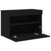 vidaXL TV-Wandschrank mit LED-Leuchten Schwarz 60x30x40 cm