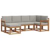 vidaXL Outdoor-Sofagarnitur mit Kissen 6 pcs Nat&uuml;rlich und Hellgrau