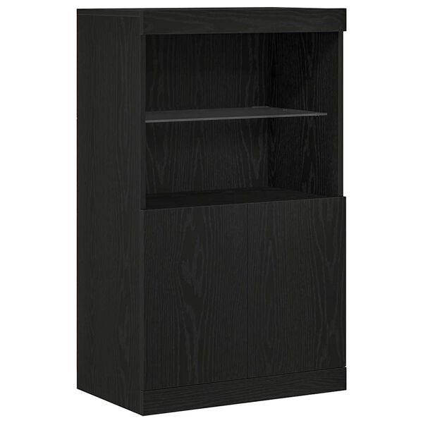 vidaXL LED-Sideboard Schwarz 60 x 37 x 100 cm Holzwerkstoff