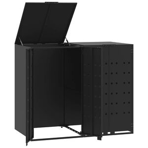 vidaXL M&uuml;lltonnenbox f&uuml;r 2 Tonnen Schwarz 138x79x117 cm Stahl