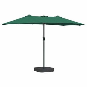 vidaXL Garten-Sonnenschirm Gr&uuml;n 385 x 209 x 244 cm Polyester und Stahl