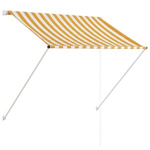 vidaXL Einziehbare Markise 100&times;150 cm Gelb und Wei&szlig;