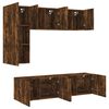 vidaXL 5-tlg. Wohnwand Räuchereiche Holzwerkstoff