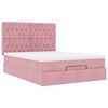 vidaXL Ottoman-Bett mit Matratzen Rosa 140x200 cm Samt