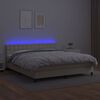 vidaXL Boxspringbett mit Matratze & LED Creme 180x200 cm Kunstleder