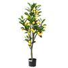 vidaXL Zitronenbaum K&uuml;nstlich 136 Bl&auml;tter 120 cm Gr&uuml;n