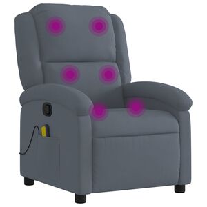 vidaXL Massagesessel Dunkelgrau Samt