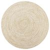vidaXL Teppich Handgefertigt Jute Wei&szlig; und Natur 90 cm
