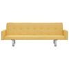 vidaXL Schlafsofa mit Armlehnen Gelb Polyester