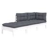 vidaXL 3-tlg. Garten-Lounge-Set mit Kissen Massivholz Kiefer
