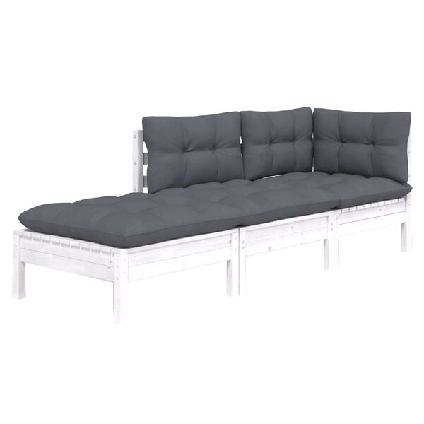 vidaXL 3-tlg. Garten-Lounge-Set mit Kissen Massivholz Kiefer