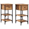 vidaXL Nachttisch 2 stk. Braun 33,5 x 36 x 70 cm Holzwerkstoff