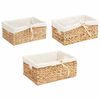 vidaXL Aufbewahrungsk&ouml;rbe 3 pcs Natur 40 x 30 x 18 cm Wasserhyazinthe