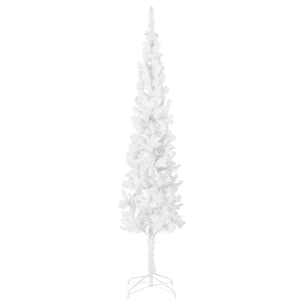 vidaXL Schlanker Weihnachtsbaum Weiß 210 cm