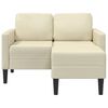 vidaXL 2-Sitzer-Sofa mit Chaiselongue L-Form Creme 125 cm Kunstleder