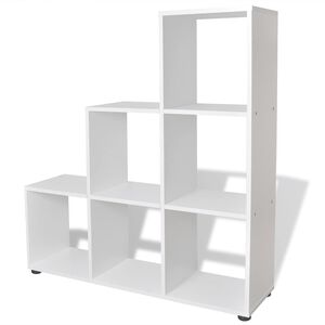 vidaXL Treppenregal B&uuml;cherregal 107 cm Wei&szlig;