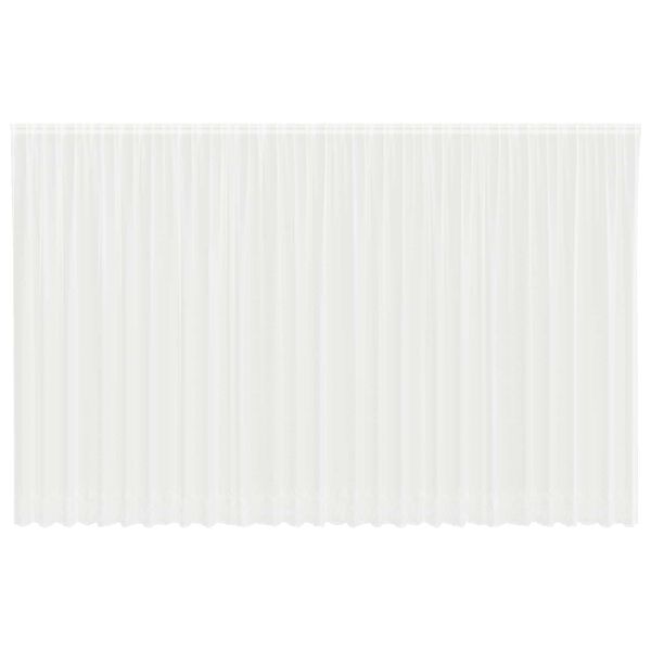 vidaXL Spitzenvorhang mit Vorh&auml;ngen Floral Wei&szlig; 300 x 750 cm Polyester