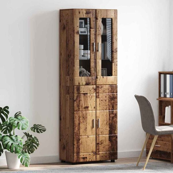 vidaXL Highboard mit Regal Altholz 60 x 35 x 182 cm Holzwerkstoff
