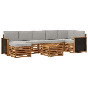 vidaXL Outdoor-Sofagarnitur 8 stk. Natur und Hellgrau
