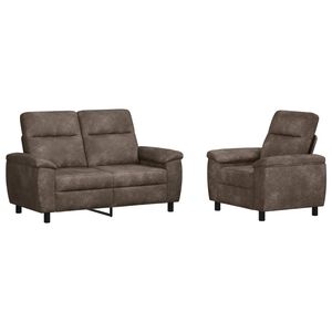 vidaXL Sofa-Set 2 pcs Dunkelgrau Kunstwildleder