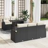 vidaXL Gartensofa-set mit Kissen mit Kissen 6 pcs Schwarz Poly Rattan