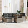 vidaXL Garten-Sofa-Set 7 pcs Grau Poly-Rattan