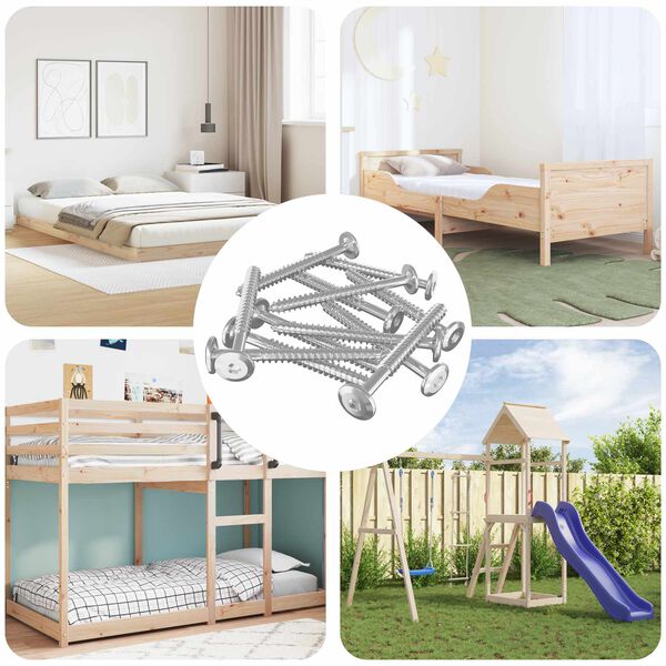 vidaXL Holzschrauben 1350 pcs Silber Stahl