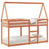 vidaXL Etagenbett mit Dach Wachsbraun 75x190 cm Massivholz Kiefer