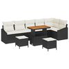 vidaXL Garten-Sofa-Set mit Kissen 9 pcs Schwarz Poly Rattan