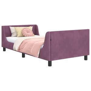 vidaXL Kinderbettgestell mit Kopfteil Lila 80 x 200 cm Samt