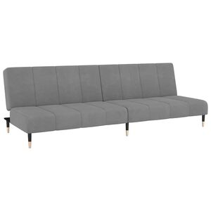 vidaXL Schlafsofa 2-Sitzer Hellgrau Samt
