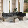 vidaXL Gartensofa-set mit Kissen 8 pcs Hellgrau Poly-Rattan