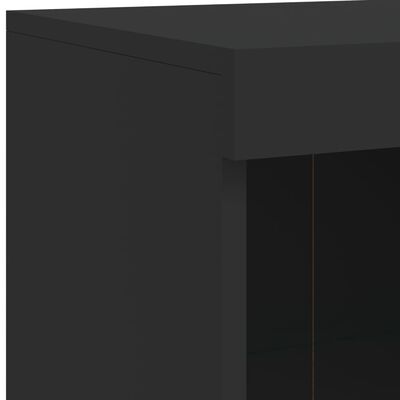 vidaXL Sideboard mit LED-Leuchten Schwarz 81x37x100 cm