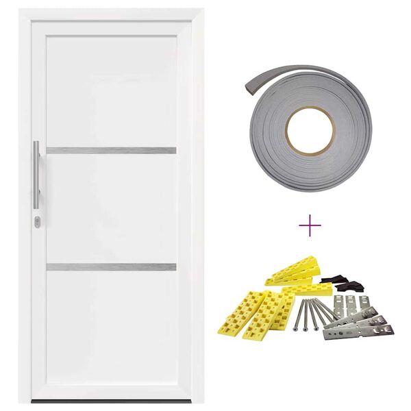 vidaXL Vordert&uuml;r Wei&szlig; PVC