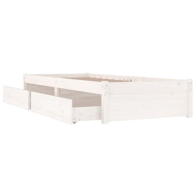vidaXL Bett mit Schubladen Weiß 90x190 cm