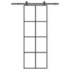 vidaXL Schiebet&uuml;r mit Beschlag 76x205 cm ESG-Glas & Aluminium