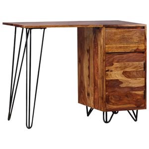 vidaXL Schreibtisch mit 1 Schublade und 1 Schrank Massivholz Akazie