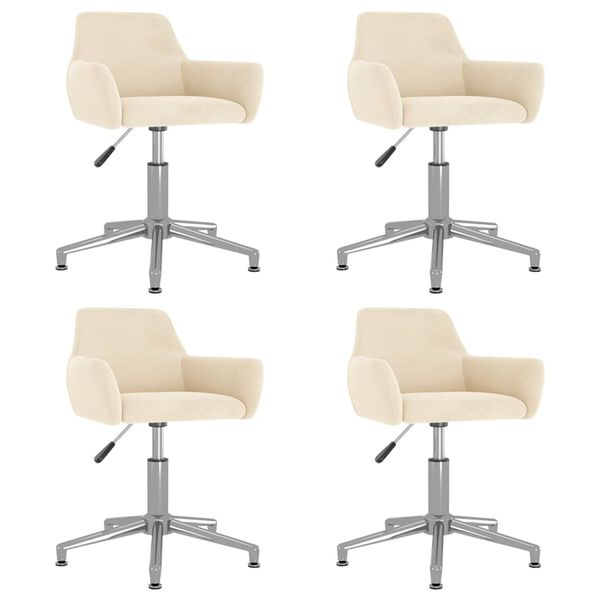 vidaXL Esszimmerst&uuml;hle 4 Stk. Drehbar Creme Samt