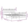 vidaXL Bettgestell mit Kopf- und Fußteil Metall Weiß 135x190 cm