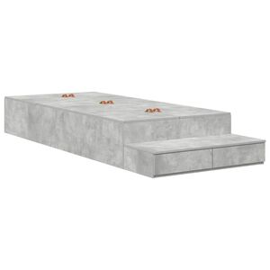 vidaXL Bett mit Stauraum Beton Grau 226,5 x 90 x 31,5 cm Holzwerkstoff